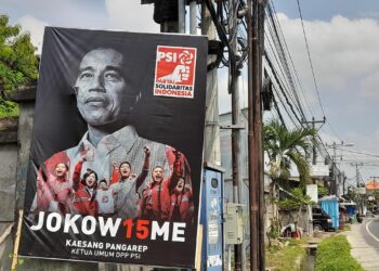 Baliho PSI bertuliskan JOKOW15ME di Denpasar. Foto: BALItopik