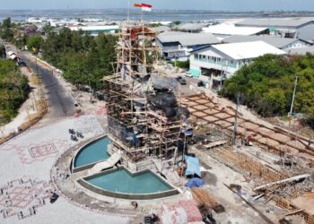 Salah satu pembangunan pendukung pelabuhan Benoa Bali. (ANTARA/HO-Pelindo III)