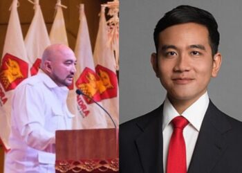 De Gadjah dan Gibran Rakabuming Raka. Kolase