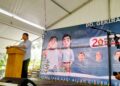 Hashim Djojohadikusumo saat memberikan sambutan di acara natal bersama GEKIRA dan PIKIR Bali. Balitopik.com