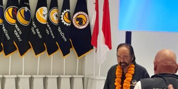 Ketua Umum NasDem, Surya Paloh di DPW NasDem Bali.