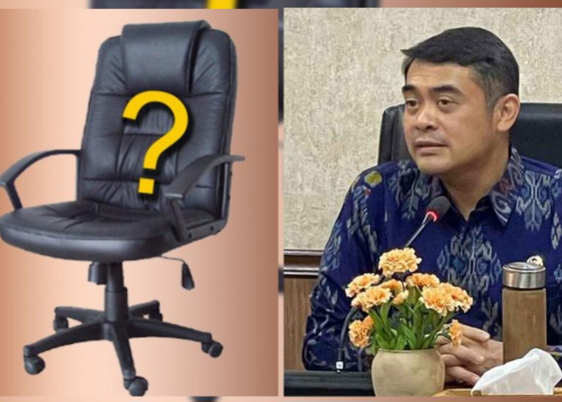 Kolase ilustrasi kursi kosong dan Arya Wedakarna. -IST