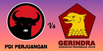Kolase: Logo PDIP dan Gerindra. -Dokumen Balitopik.com