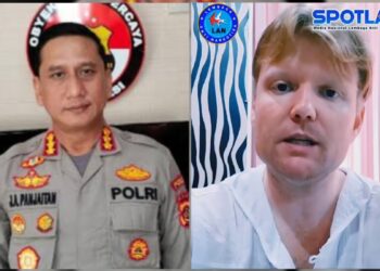 Kolase: Kabid Humas Polda Bali, Kombes Pol Jansen Panjaitan (kiri) dan Arthem Kothukov. -IST