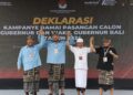 Pasangan Mulia-PAS dan Koster-Giri saat deklarasi kampanye damai di KPU Bali. -IST