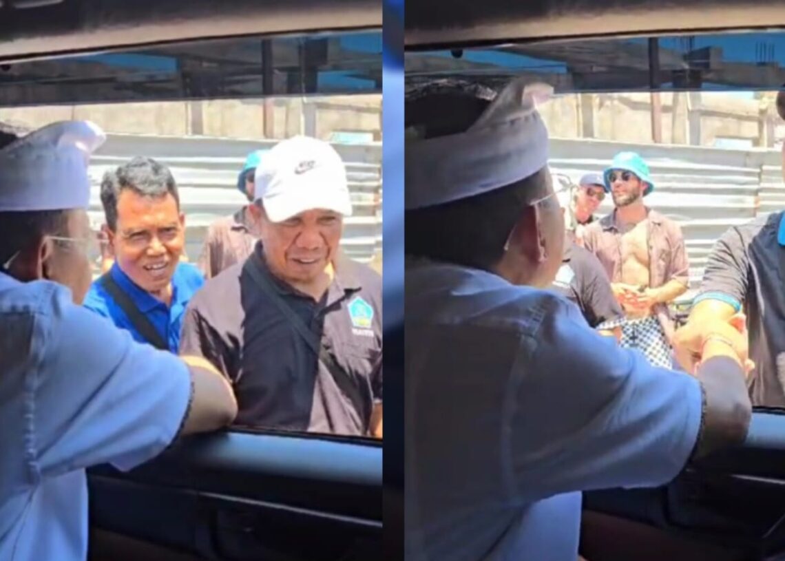 Kolase: Tangkap layar video warga Padangbai saat bertemu dengan Wayan Koster. -IST