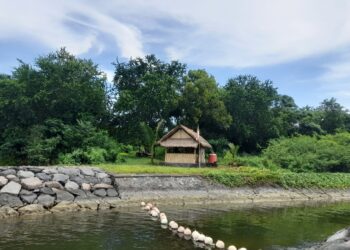 Foto: Pos penjagaan PT BTID di Kawasan Ekonomi Khusus (KEK) Kura Kura Bali. -Balitopik.com