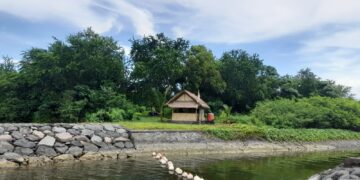 Foto: Pos penjagaan PT BTID di Kawasan Ekonomi Khusus (KEK) Kura Kura Bali. -Balitopik.com