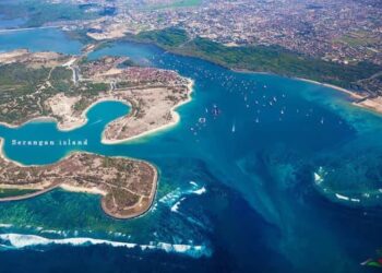 Potret Pulau Serangan Dari Ketinggian tahun 2020. -IST