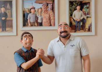 Foto: Kartun Wayan Koster dan De Gadjah. -Dokumen Balitopik.com