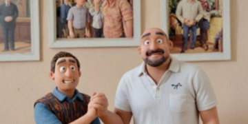 Foto: Kartun Wayan Koster dan De Gadjah. -Dokumen Balitopik.com