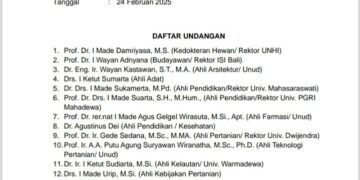 Tangkap layar surat undangan kelompok ahli gubernur Bali periode 2025-2030. -Balitopik.com