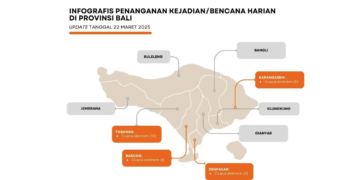 Peta kebencanaan selama cuaca ekstrim di Bali. -BPBD Bali.