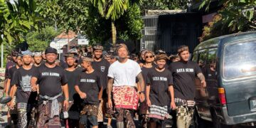 Potret pembuatan video klip lagu berjudul "Ogoh-Ogoh" dari Band Abara Project. -IST