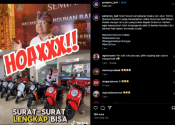 Tangkap layar video hoax Wayan Koster Jual Motor murah. -Balitopik.com