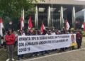 Massa aksi saat di Gedung Kejaksaan Agung RI. IST