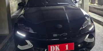 Mobil Dinas Gubernur Bali Wayan Koster (Mobil Listrik BYD Seal). -IST