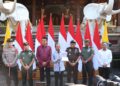 Gubernur Bali, Wayan Koster didampingi Ketua DPRD Provinsi Bali, Pangdam IX/Udayana, Kepala Kepolisian Daerah Bali, Kepala Kejaksaan Tinggi Bali, Ketua Pengadilan Tinggi Denpasar, Komandan Korem 163/Wira Satya, dan Kepala Badan Intelijen Negara Daerah Bali di Rumah Jabatan Gubernur Bali, Senin (12/5/2025). -Balitopik.com