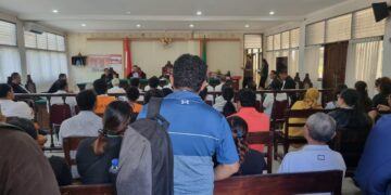 Suasana sidang Perkara: 411/Pid B/2025 PN Denpasar di PN Denpasar. -IST