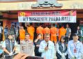 Konferensi pers penetapan 6 tersangka kasus pelecehan seksual terhadap 3 orang pemuda. Balitopik.com