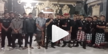 Tangkap layar video pernyataan GRIB Jaya Tabanan membubarkan diri. -@tabanan.viral