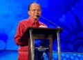 Gubernur Bali Wayan Koster saat sambutan di acara Peradi SAI 2025. -IST/Balitopik.com
