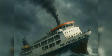 Ilustrasi KMP Tunu Pratama Jaya tenggelam. -Balitopik.com