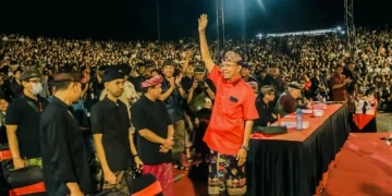 Gubernur Bali Wayan Koster saat berada di acara PKB-47. -Humas Pemprov Bali