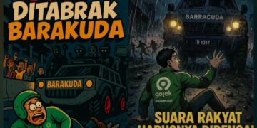 Ilustrasi Affan Kurniawan ditabrak dan dilindas mobil taktis kepolisian. -Balitopik.com