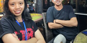 Kiri: Fabiola Dianira (DetikBali) dan Rovin Bou (BaliTopik) usai alami intimidasi. -Balitopik.com