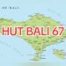 Peta Pulau Bali berisi tulisan "HUT Bali 67" pada tahun 2025. -Balitopik.com
