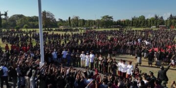 Ribuan pecalang saat apel agung di lapangan Renon (1/9/2025). -Balitopik.com
