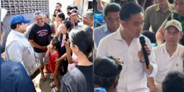 Kolase: Prabowo Subianto dan Gibran Rakabung Raka saat meninjau banjir di Bali. -IST/Balitopik.com