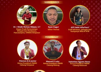 Pamflet webinar nasional PMKRI Denpasar, Mataram dan Malang.