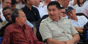 Gubernur Bali Wayan Koster (kiri) dan Menteri Perumahan dan Kawasan Pemukiman RI, Maruarar Sirait. Balitopik.com