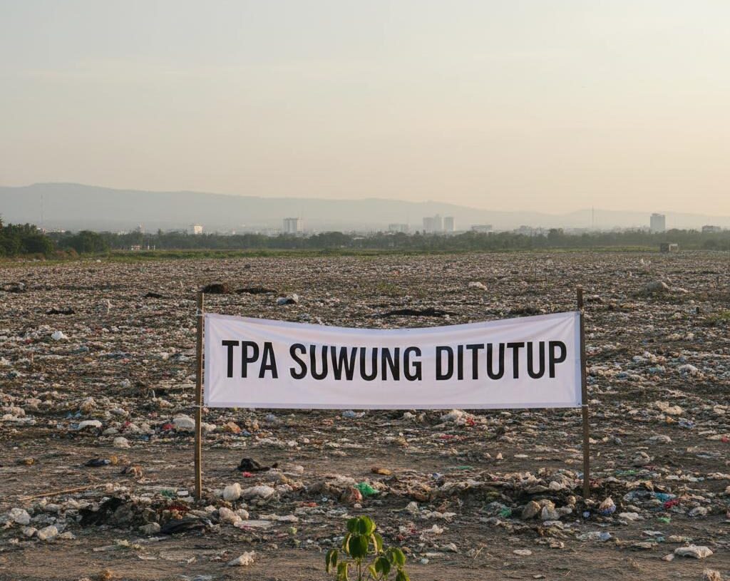 Ilustrasi TPA Suwung Ditutup. -Balitopik.com