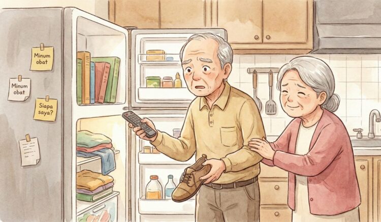 Ilustrasi lansia pikun. -Balitopik.com