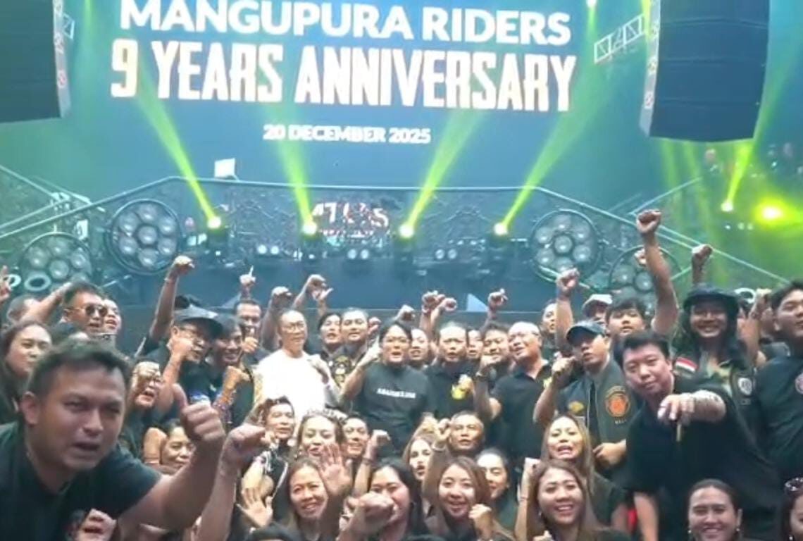 Wakil Gubernur Bali I Nyoman Giri Prasta saat hadiri ulang tahun ke 9 Mangupura Riders. -Balitopik.com
