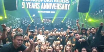 Wakil Gubernur Bali I Nyoman Giri Prasta saat hadiri ulang tahun ke 9 Mangupura Riders. -Balitopik.com