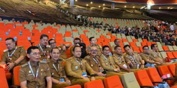 Bupati dan Wakil Bupati Badung I Wayan Adi Arnawa dan Bagus Alit Sucipta serta OPD terkait saat ikut Rakornas. -IST/Balitopik.com