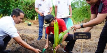 Gubernur Bali Wayan Koster saat menanam Kelapa di Klungkung. -IST/Balitopik.com