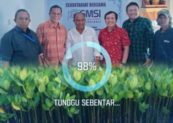SMSI Bali Menuju Aksi Tanam 1000 Mangrove di Tahura Ngurah Rai. -IST/Balitopik.com