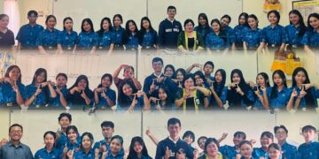 Foto bersama para siswa kelas XII SMK Saraswati 1 Denpasar usai mengikuti tes. -BALITOPIK.COM