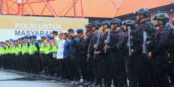 Apel personel pengamanan malam Takbiran di Bali. -IST/BALITOPI.COM