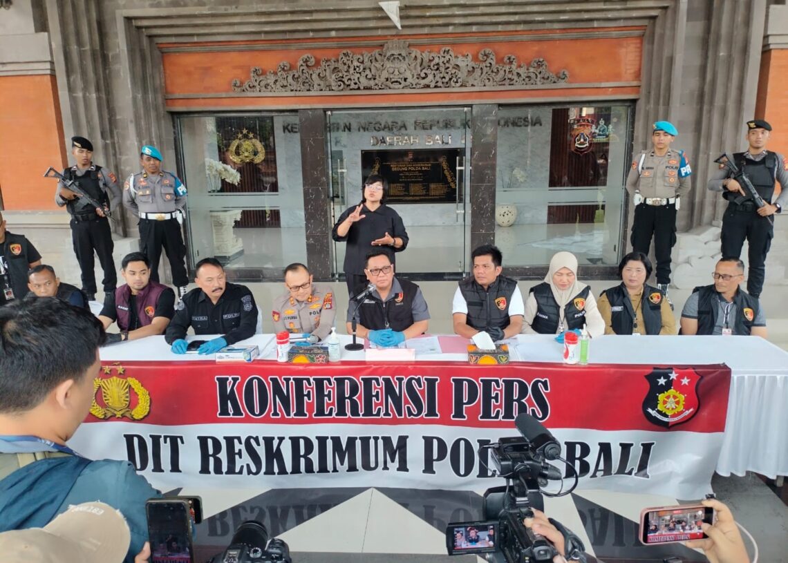 Dit Reskrimum Polda Bali saat konferensi pers kasus terkait. -IST/BALITOPIK.COM