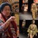 Kolase: Megawati Soekarnoputri dan 2 model saat tampilkan produk Dior yang gunakan Kain Endek Bali pada gelaran Paris Fashion Week September 2020 lalu. -IST/BALITOPIK.COM