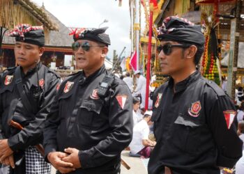 Suasana Karya Ngusaba Kedasa di Pura Ulun Danu Batur, Bangli, yang berlangsung aman dan tertib dengan pengamanan 160 pecalang.