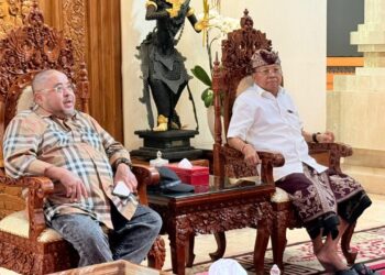 Gubernur Bali Wayan Koster menerima kunjungan anggota DPR RI di Jaya Sabha Denpasar