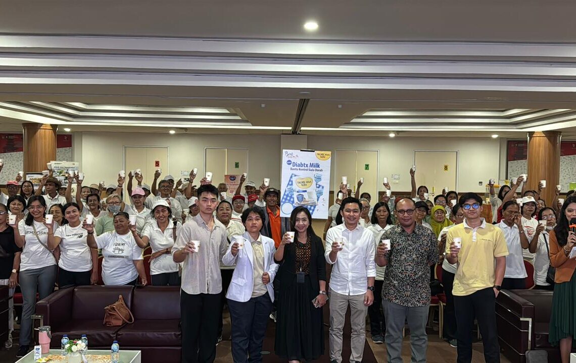 Kegiatan Beat Diabetes 2026 di RSUD Bali Mandara Denpasar dengan peserta mengikuti cek gula darah dan edukasi kesehatan.