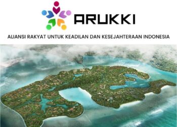 Kolase: Logo ARUKKI dan foto udara Kawasan Kura-Kura Bali. -IST/BALITOPIK.COM